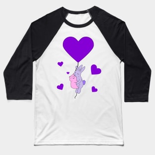 Valentine Hamster Bunny Heart Baloon Baseball T-Shirt